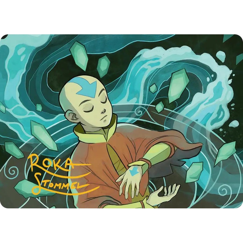 Aang, at the Crossroads Art Card (Gold-Stamped Signature) [Avatar: The Last Airbender Art Series]