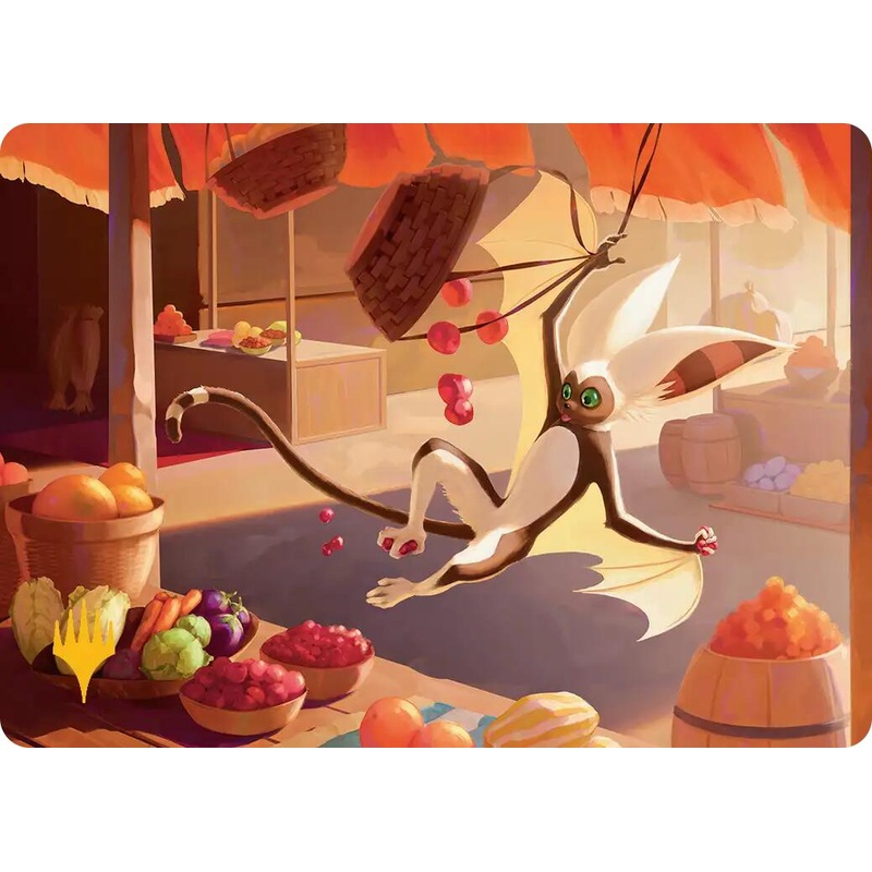 Momo, Playful Pet Art Card (Gold-Stamped Planeswalker Symbol) [Avatar: The Last Airbender Art Series]