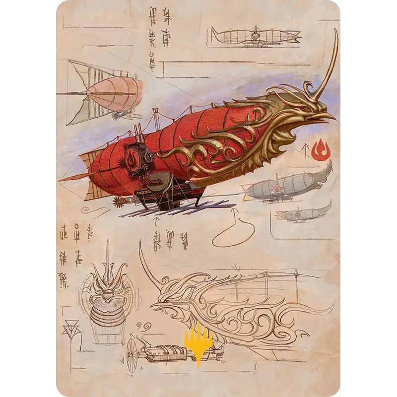 Phoenix Fleet Airship Art Card (Gold-Stamped Planeswalker Symbol) [Avatar: The Last Airbender Art Series]