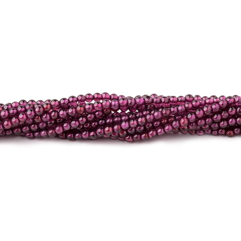 2.3mm Rhodolite Garnet Plain Round Beads 12 inch 159 pieces (ONLINE ORDER ONLY)
