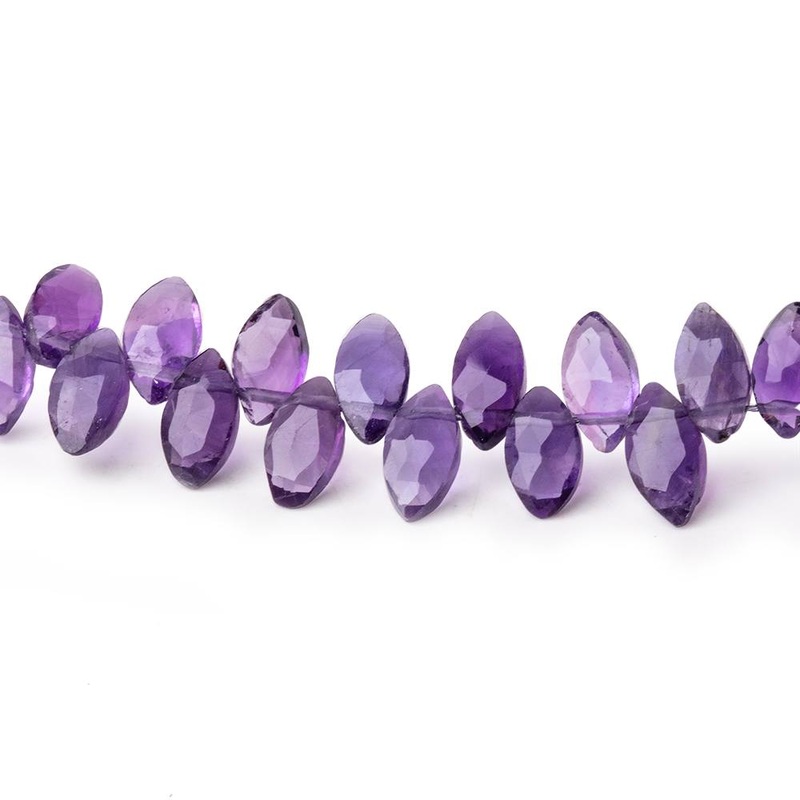 7×3.5mm Amethyst Faceted Marquise Beads 7.5 inch 68 pieces (ONLINE ORDER ONLY)