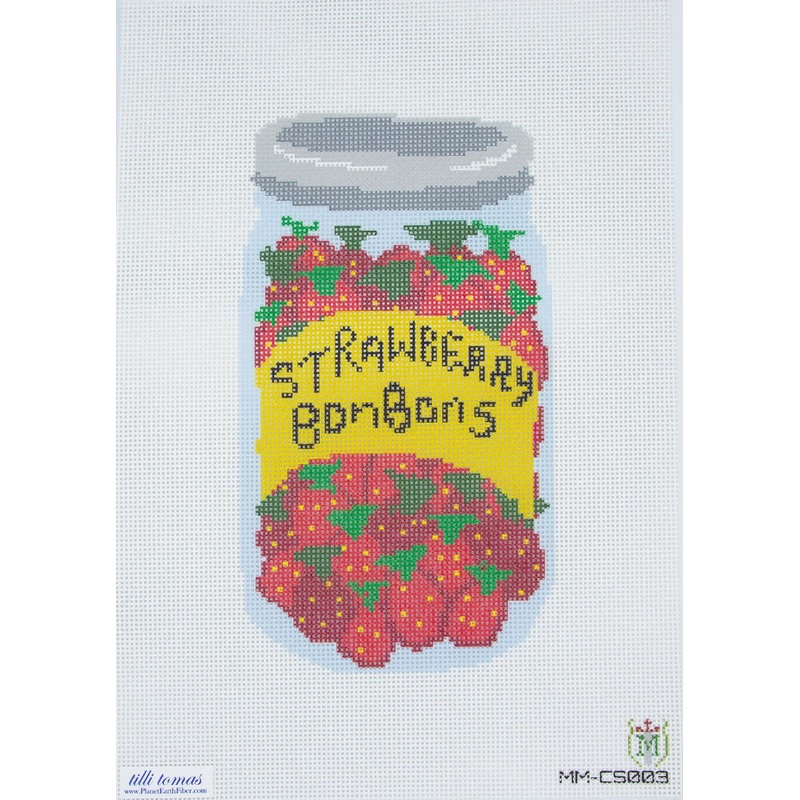 Strawberry Bonbons Needlepoint Canvas  9×5, 13 Mesh by Misty Morrow (ONLINE ORDER ONLY)