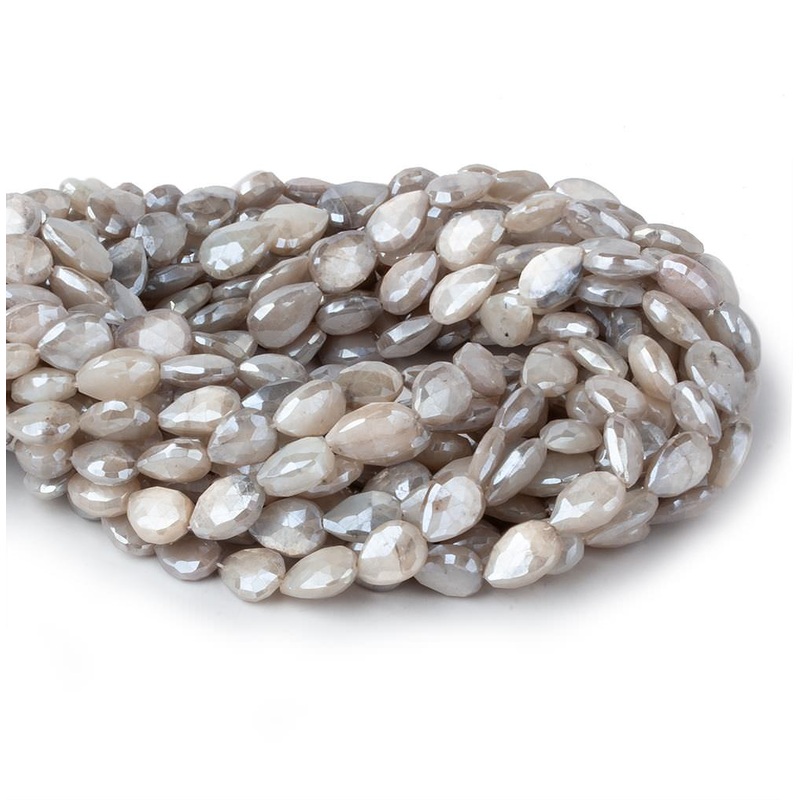 9×8-13x8mm Mystic Greyish Cream Moonstone faceted pears 14 inch 29 beads (ONLINE ORDER ONLY)
