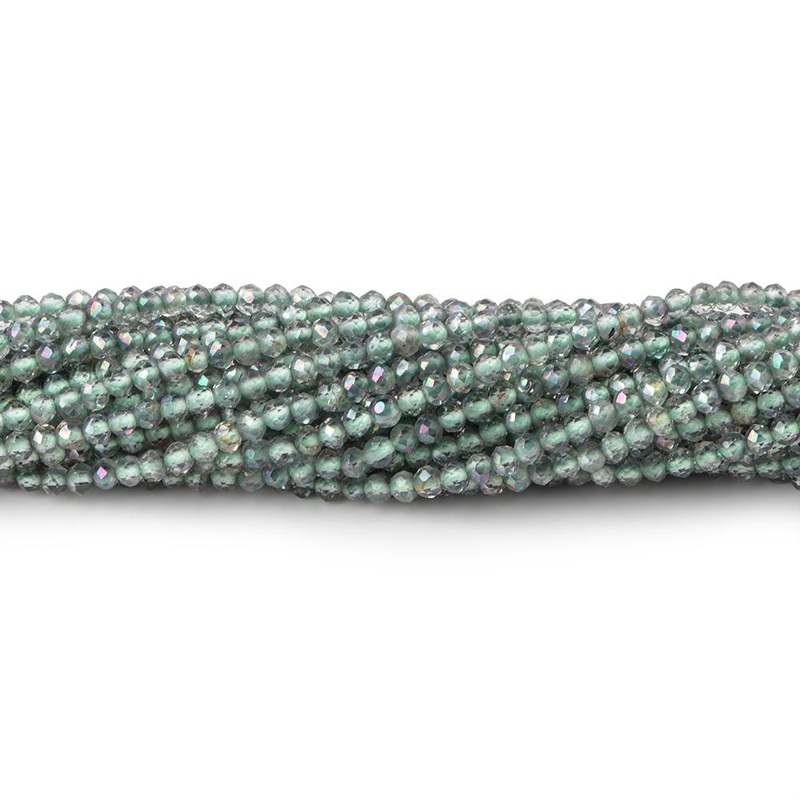 2mm Mystic Green Topaz micro faceted rondelle beads 13 inch 180 pieces (ONLINE ORDER ONLY)
