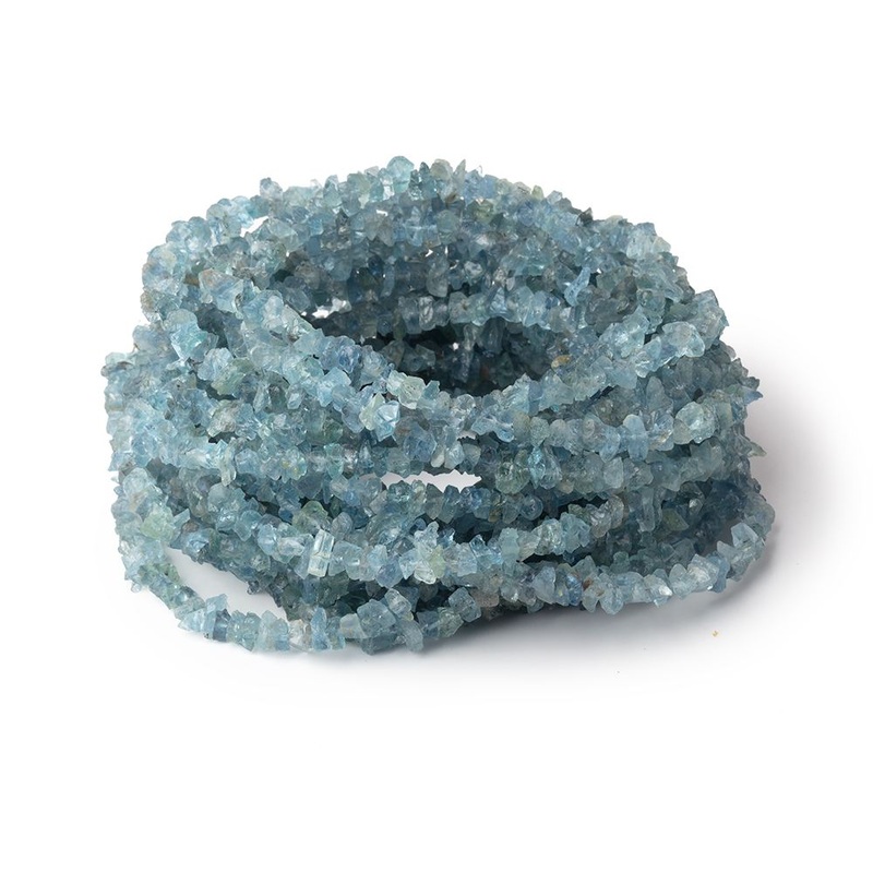 3-5mm Light Blue Aquamarine Raw Crystal Beads 16 inch 175 pieces (ONLINE ORDER ONLY)