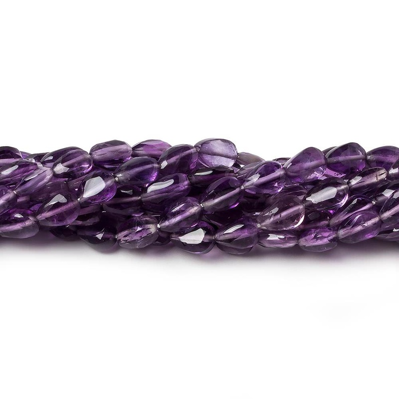 6×4-7x4mm Shaded Amethyst straight drilled faceted pears 14 inch 55 beads (ONLINE ORDER ONLY)