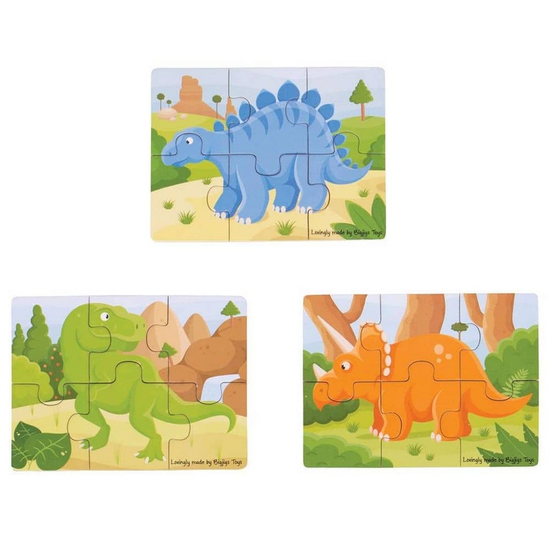 Dinosaur (6 Piece Puzzles)  3 Puzzles
