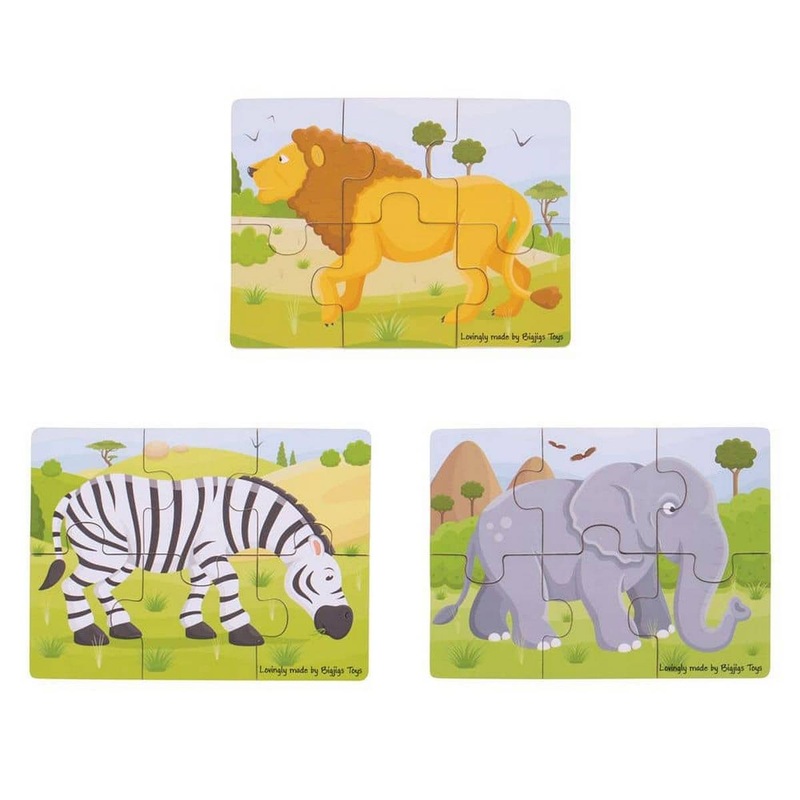 Safari (6 Piece Puzzles)  3 Puzzles