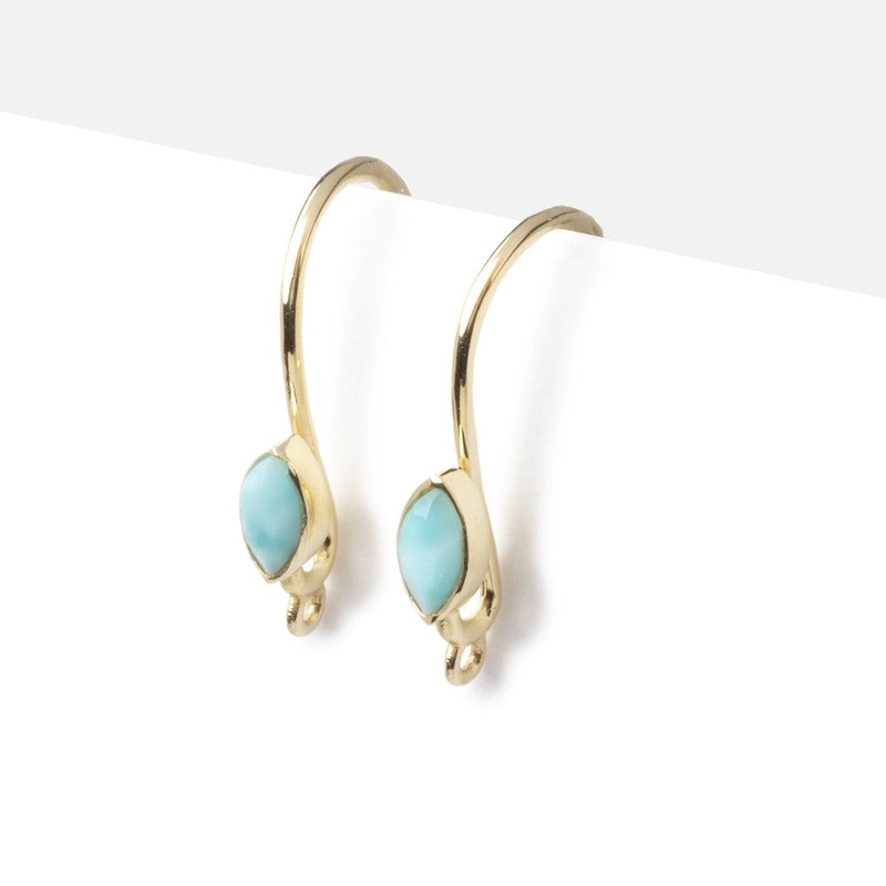 Vermeil Larimar Marquise Earwire Set of 2 pieces (ONLINE ORDER ONLY)
