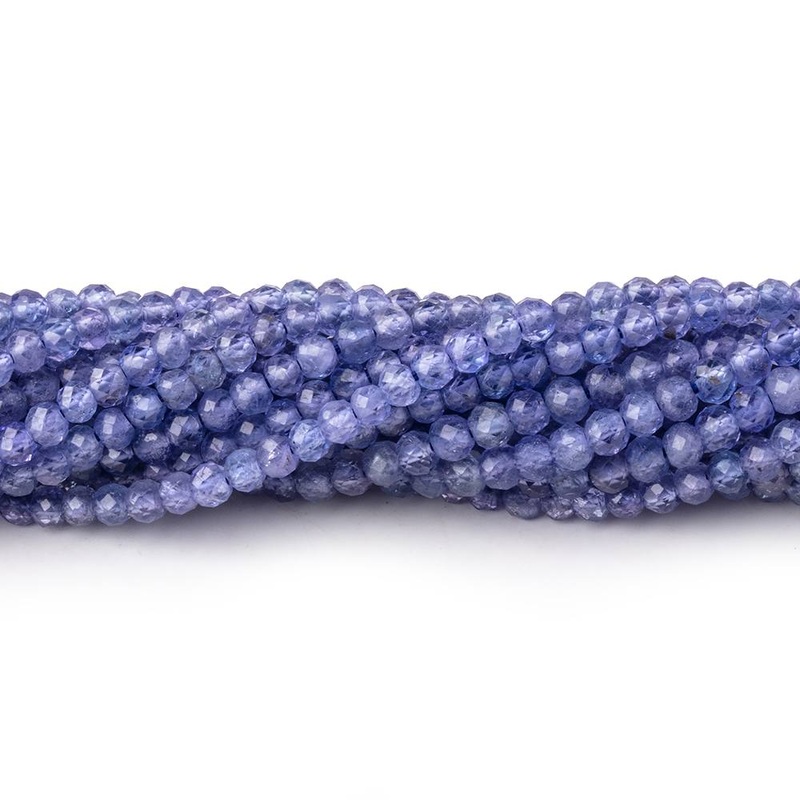 3mm Tanzanite Micro Faceted Rondelle Beads 12.5 inch 120 pieces AA (ONLINE ORDER ONLY)