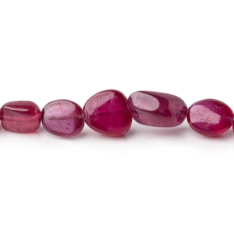 6×5-11x9mm Ruby Plain Nugget Beads 16 inch 48 pieces AA (ONLINE ORDER ONLY)