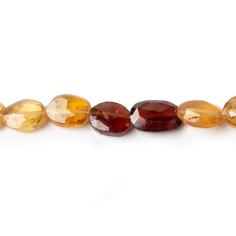 8x6mm Shaded Hessonite Garnet Straight Drill Faceted Ovals 12.75 inch 40 pcs (ONLINE ORDER ONLY)