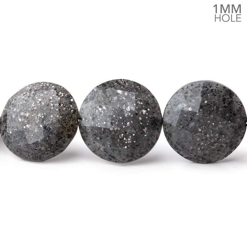 13mm Celestial Quartz Faceted Coin Beads 8 inch 16 pieces 1mm Large Hole (ONLINE ORDER ONLY)