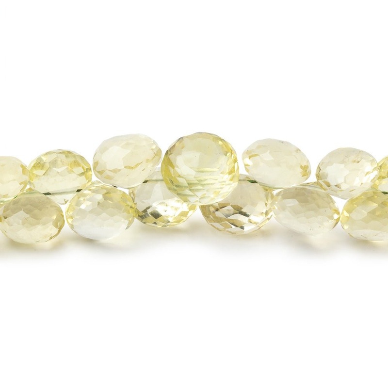 5-9mm Lemon Quartz Faceted Candy Kiss Beads 7.5 inch 60 pieces (ONLINE ORDER ONLY)
