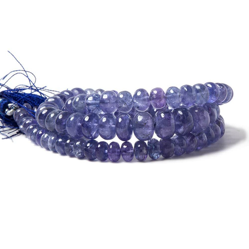5-8mm Tanzanite Beads Plain Rondelle 18 inch 107 pieces (ONLINE ORDER ONLY)