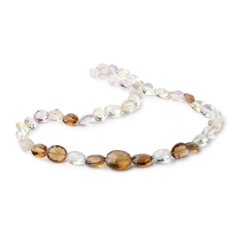7×6-13x11mm Multi Gem Concave Faceted Oval 14 inch 40 Beads AAA (ONLINE ORDER ONLY)