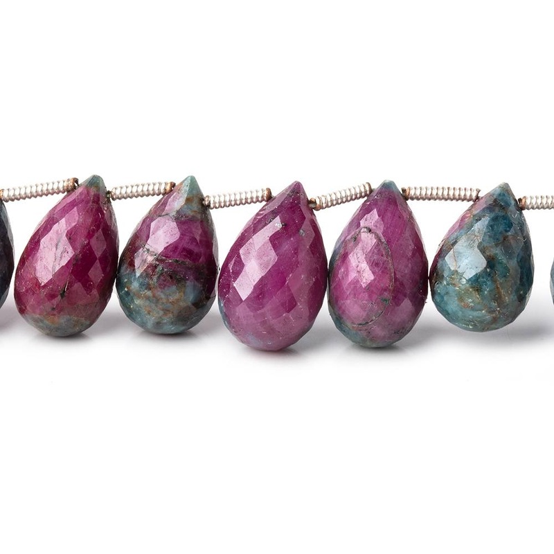 11×7-14x9mm Ruby in Kyanite Faceted Tear Drop Beads 8 inch 24 pieces (ONLINE ORDER ONLY)