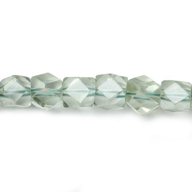 6mm Prasiolite faceted nugget beads 9.5 inch 40beads (ONLINE ORDER ONLY)