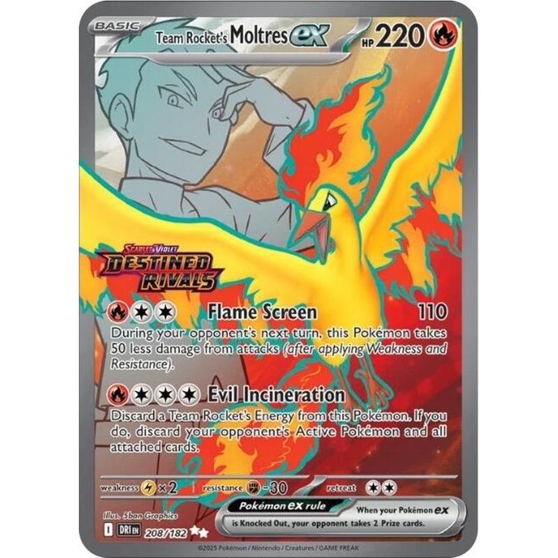 Team Rocket’s Moltres ex (208/182) (Destined Rivals Stamp) [Miscellaneous Cards]