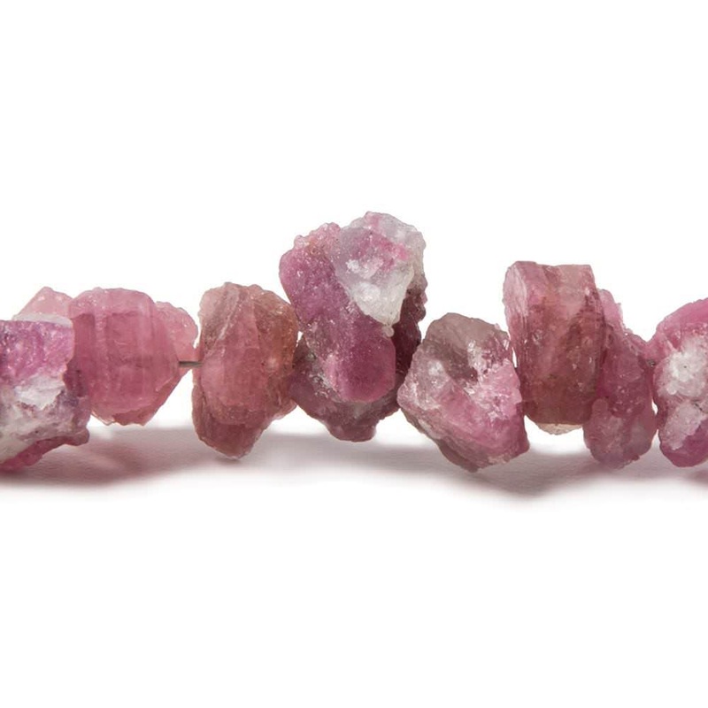 6×6.5-9x6mm Pink Tourmlaine Side Drilled Chip Beads 8 inch 52 pieces (ONLINE ORDER ONLY)