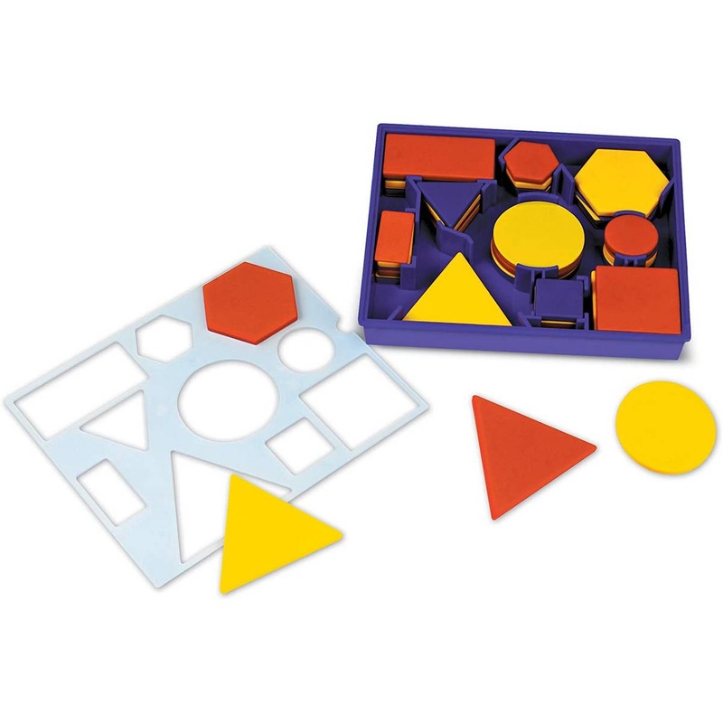 Learning Resources Attribute Block Desk Set in Plastic Storage Tray