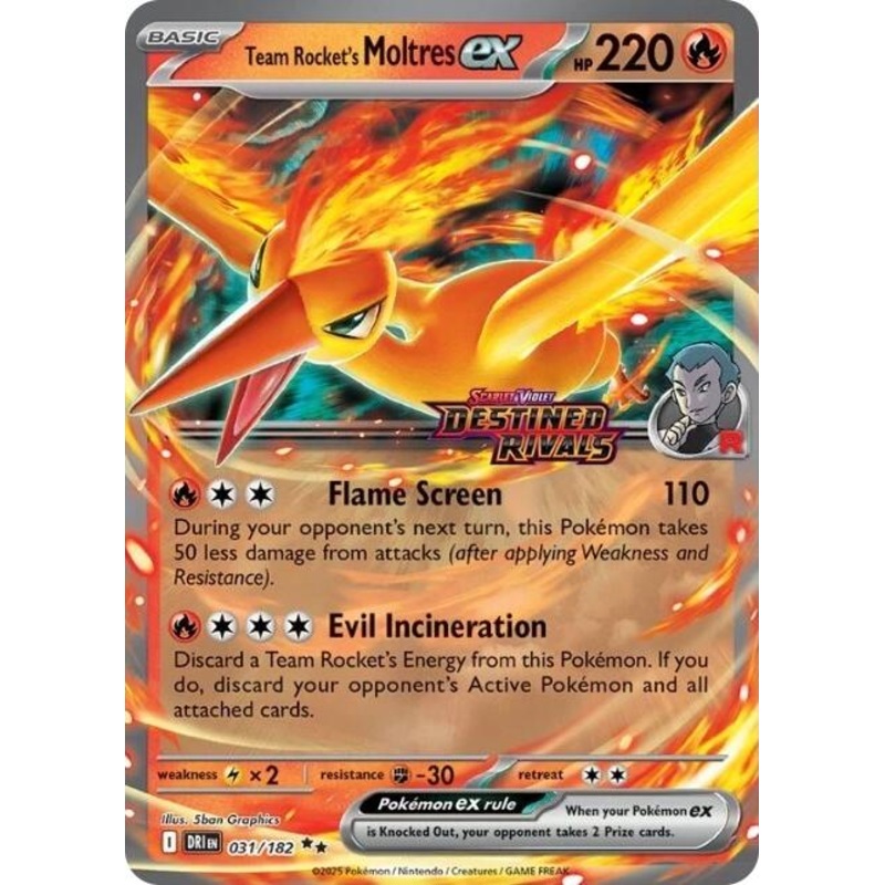 Team Rocket’s Moltres ex (031/182) (Destined Rivals Stamp) [Miscellaneous Cards]
