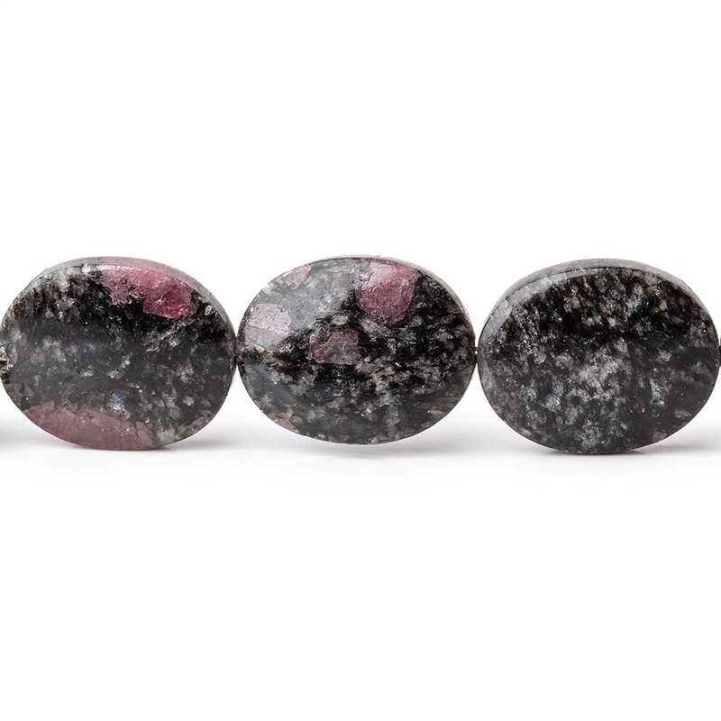 15x12mm Ruby Red Spinel in Biotite Plain Oval Beads 18 inch 31 pieces (ONLINE ORDER ONLY)