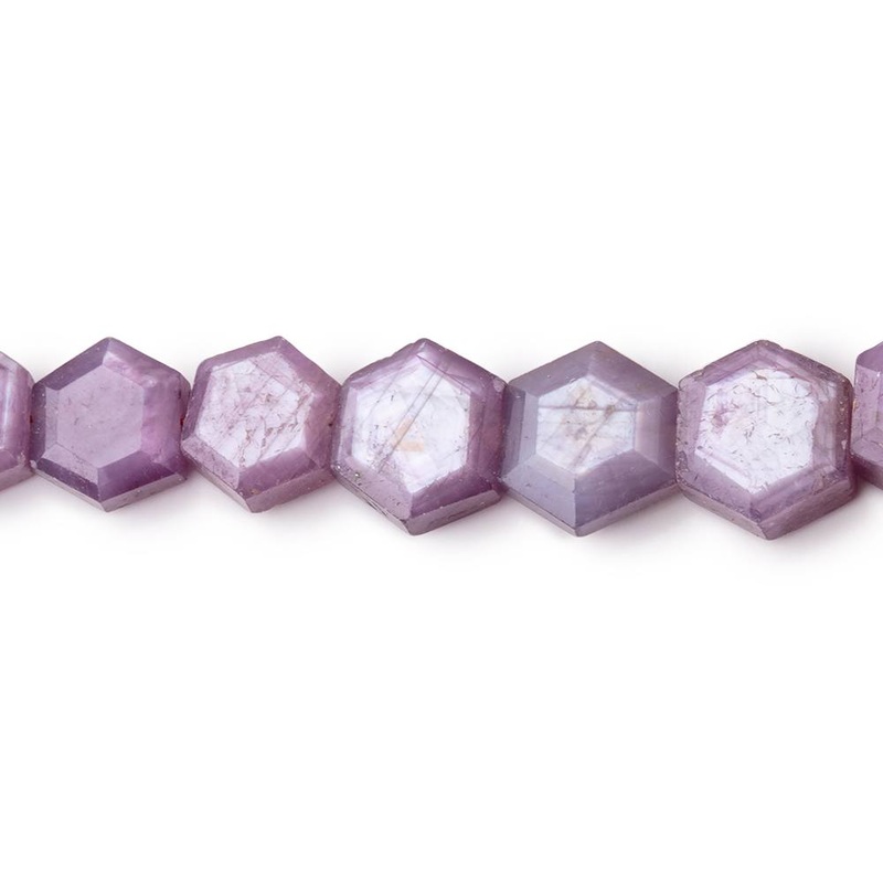 5-8mm Natural Star Ruby Bevel Faceted Hexagonal Beads 17 inch 69 pieces AA (ONLINE ORDER ONLY)