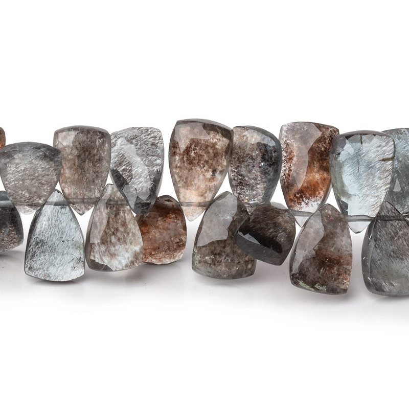 9×7-12x7mm Copper Moss Aquamarine Top Drilled Faceted Points 8 inch 58 Beads AAA (ONLINE ORDER ONLY)