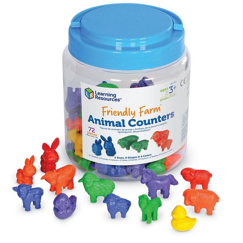 Friendly Farm Animal Counters  Set of 72