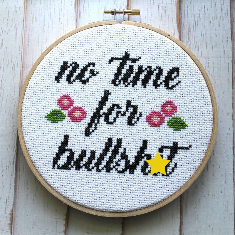 No Time for Bullshit Cross Stitch Kit  Snarky Desk Dcor (6) (ONLINE ORDER ONLY)