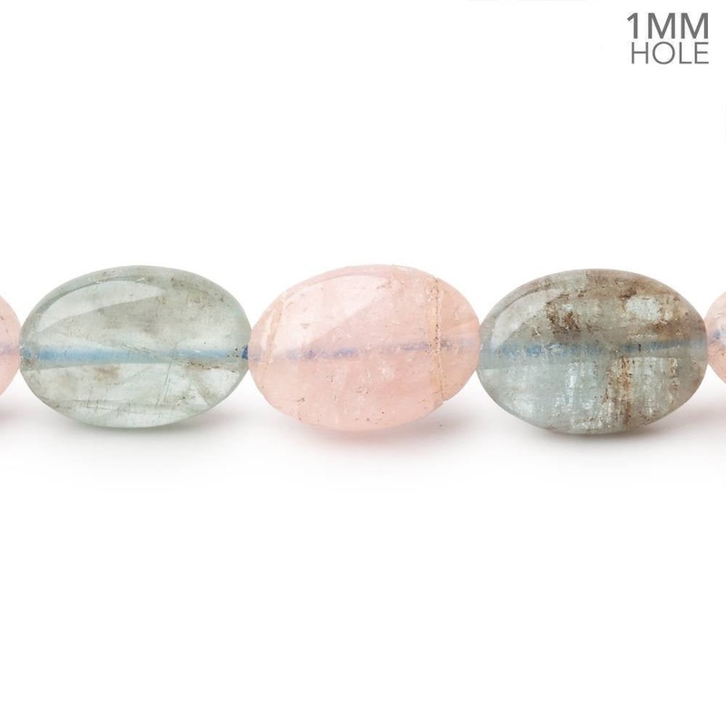 14x10mm Multi Color Beryl Plain Oval 16 inch 28 Beads 1mm Drill Hole (ONLINE ORDER ONLY)