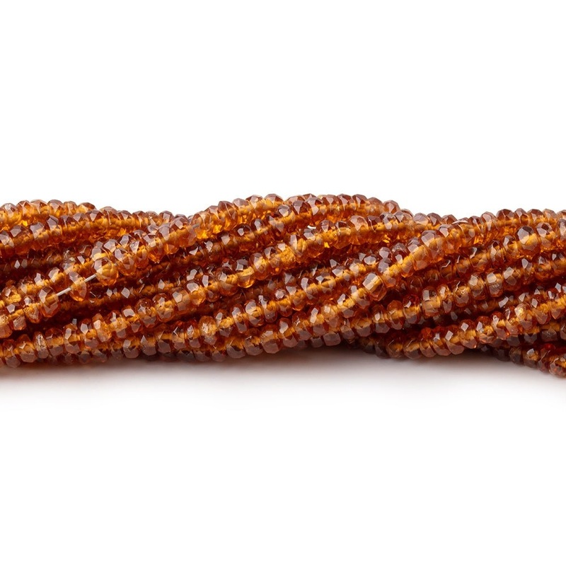 3mm Spessartite Garnet Faceted Rondelle Beads 16 inch 225 pieces AAA (ONLINE ORDER ONLY)