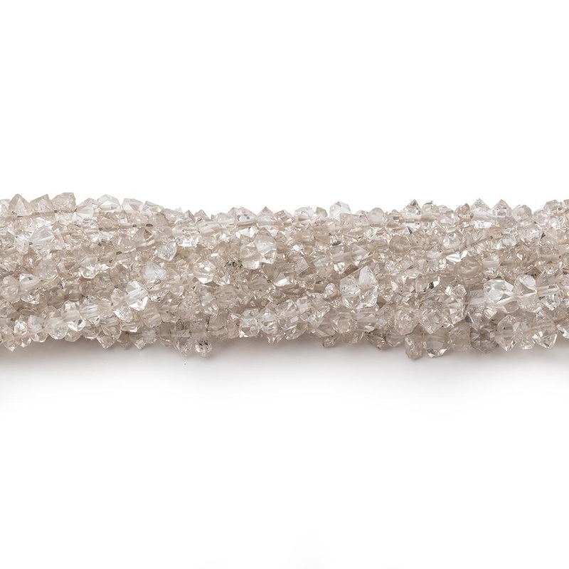 3×2-4x3mm Double Terminated Champagne Quartz 16 inch 150 beads (ONLINE ORDER ONLY)
