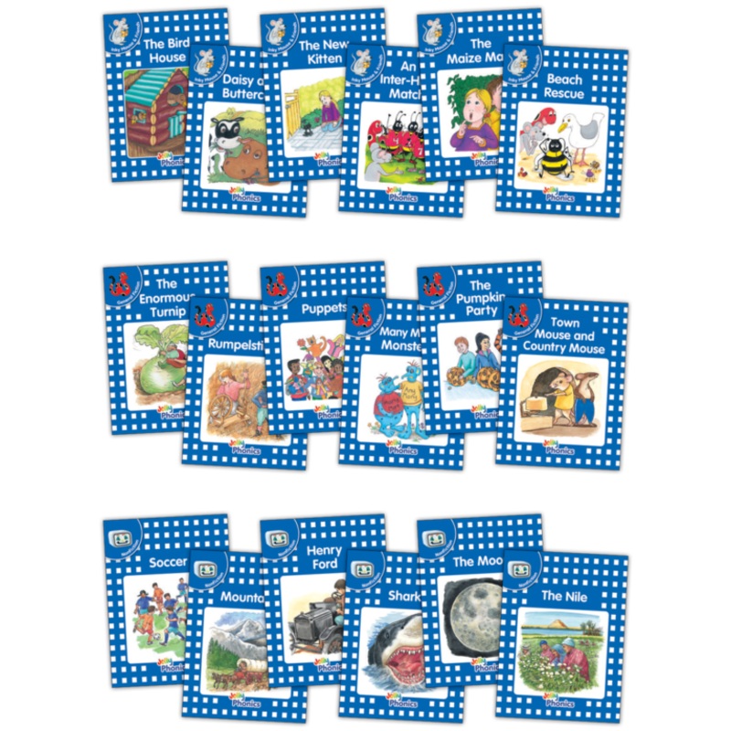 Jolly Phonics Decodable Readers Complete Set Level 4 (Blue Level) (18 Titles)
