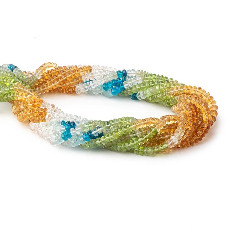 4.5-5mm Multi Gemstone Plain Rondelle Beads 17.5 inch 172 pieces (ONLINE ORDER ONLY)