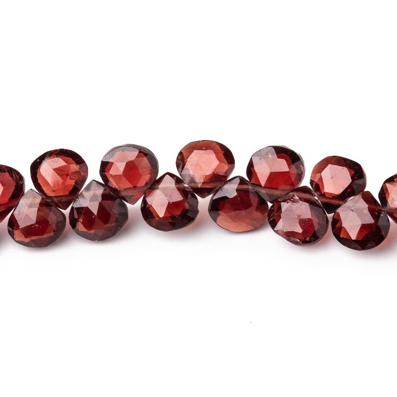 6mm Garnet Faceted Heart Beads 8 inch 56 pieces (ONLINE ORDER ONLY)
