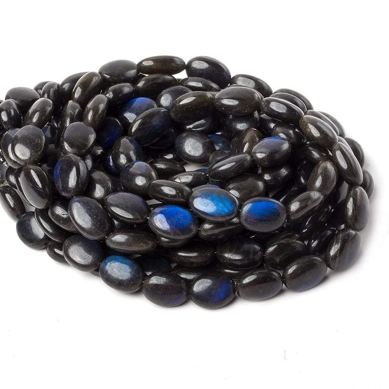 11×9-14x9mm Black Labradorite Plain Nugget Beads 16 inch 31 pieces A (ONLINE ORDER ONLY)