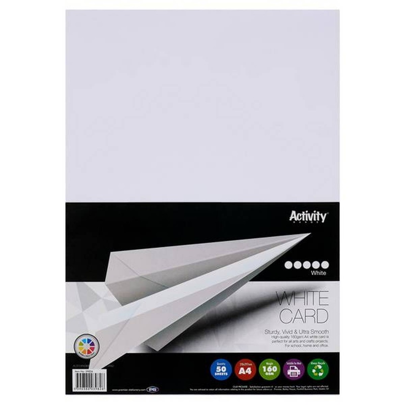 A4 White Card 160gsm (Pack of 50 sheets)