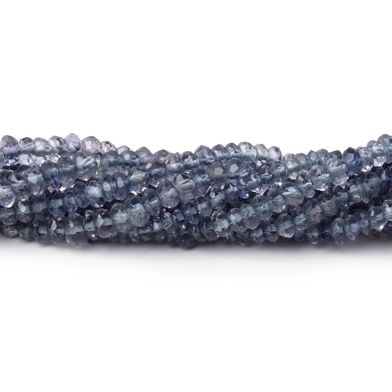 3mm Iolite Faceted Rondelle Beads 14 inch 185 pieces (ONLINE ORDER ONLY)