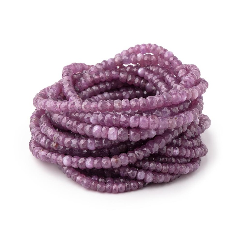 3-5mm Natural Star Ruby Faceted Rondelle Beads 17 inch 172 pieces (ONLINE ORDER ONLY)