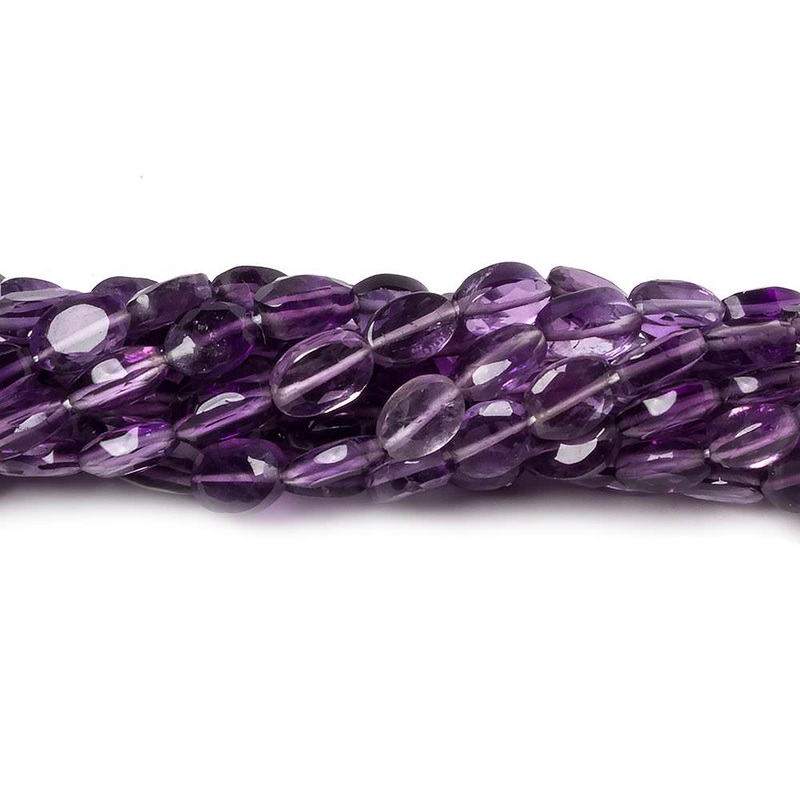 7x5mm Shaded Amethyst straight drilled faceted ovals 14 inch 55 beads (ONLINE ORDER ONLY)