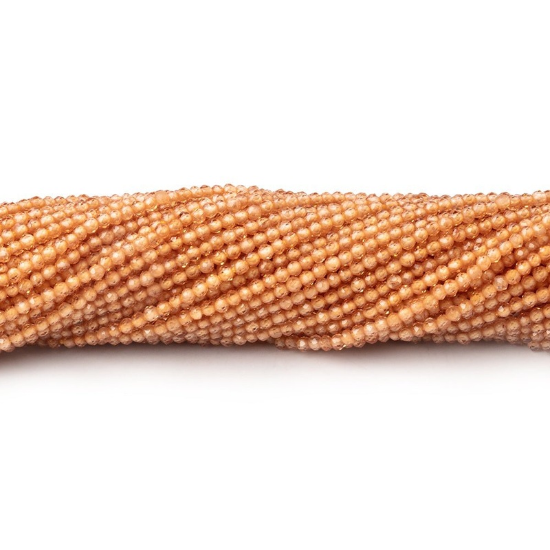 1.5mm Mandarin Garnet Micro Faceted Round Beads 12.5 inch 230 pieces AA (ONLINE ORDER ONLY)