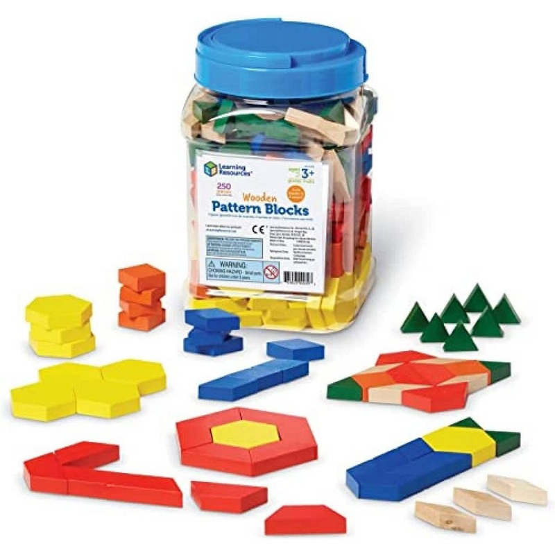 Learning Resources 1cm Wooden Pattern Blocks (Set of 250)