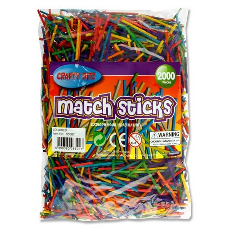 Matchsticks Coloured Pack of 2,000