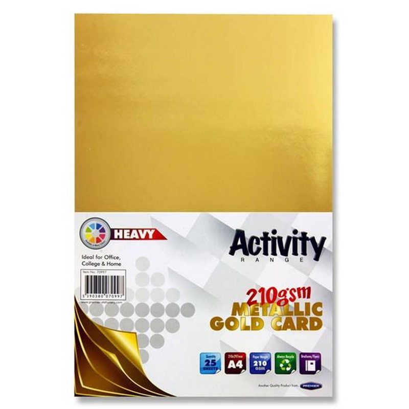 A4 Gold Card 210gsm (Pack of 25 sheets)