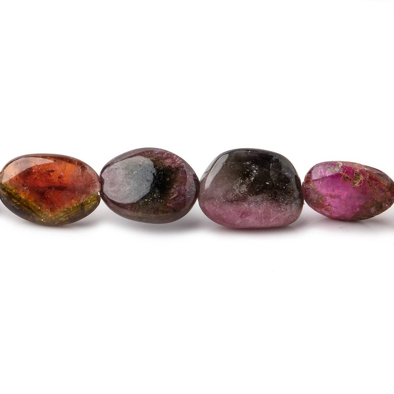 10×9-18x9mm Multi Color Tourmaline Plain Nugget Beads 16 inch 30 pieces (ONLINE ORDER ONLY)