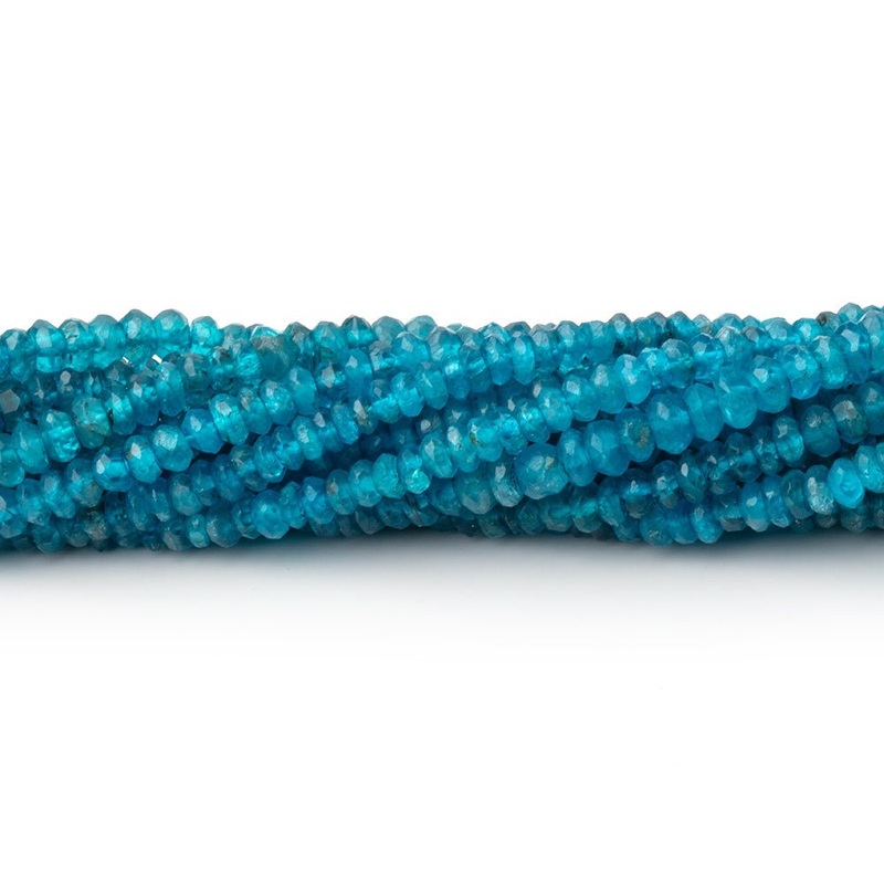 2.5-3mm Neon Blue Apatite Faceted Rondelle Beads 14.25 inch 187 pieces (ONLINE ORDER ONLY)