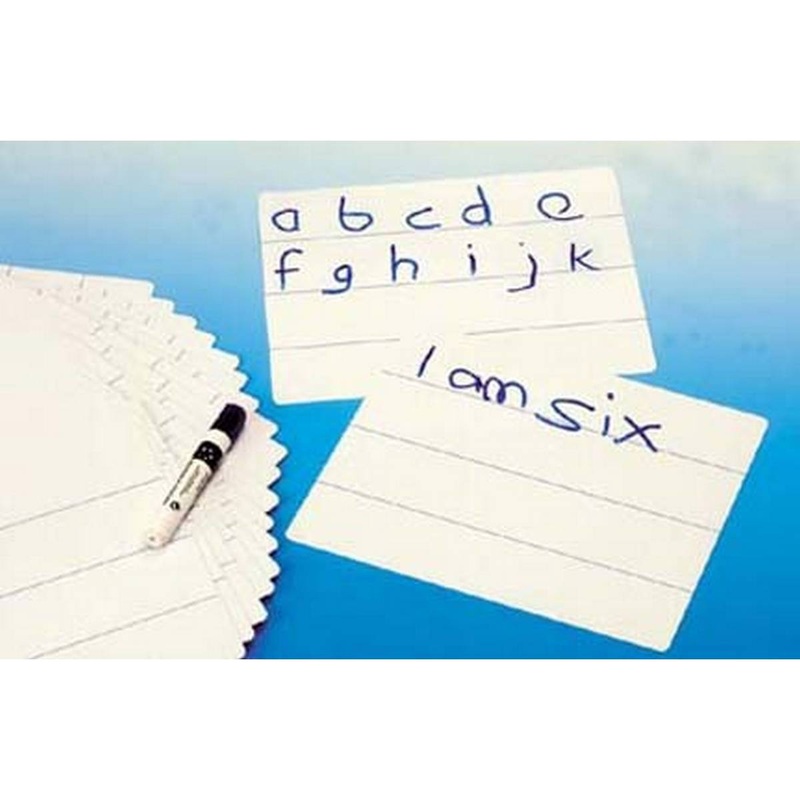 A4 Lined Write and Wipe Whiteboards Pack of 30