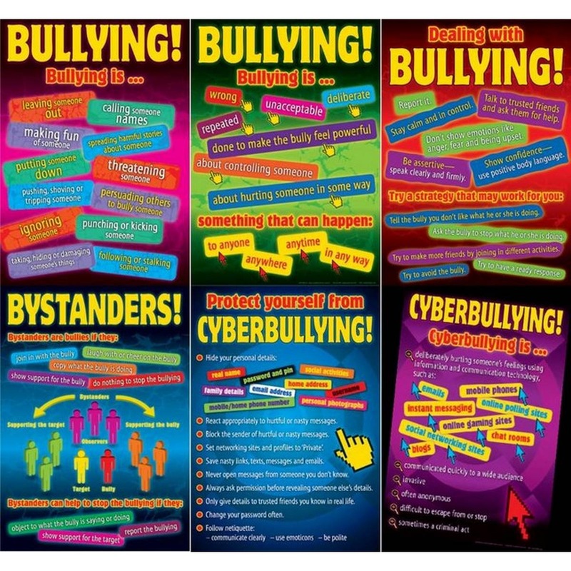 Bullying in a Cyber World Posters  Upper Set of 6